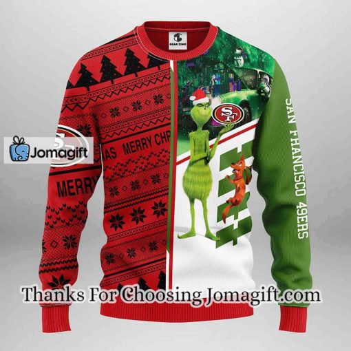 San Francisco 49ers Grinch & Scooby-Doo Christmas Ugly Sweater