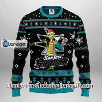San Jose Sharks Funny Grinch Christmas Ugly Sweater 3