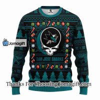 San Jose Sharks Grateful Dead Ugly Christmas Fleece Sweater 3