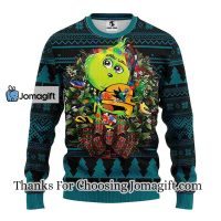San Jose Sharks Grinch Hug Christmas Ugly Sweater 3