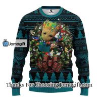 San Jose Sharks Groot Hug Christmas Ugly Sweater 3