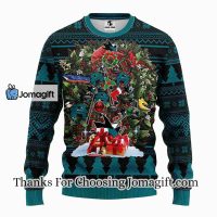 San Jose Sharks Tree Ugly Christmas Fleece Sweater 3
