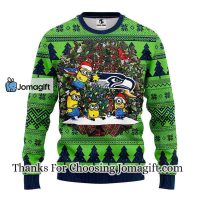 Seattle Seahawks Minion Christmas Ugly Sweater 3