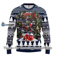 Seattle Seahawks Tree Ugly Christmas Fleece Sweater