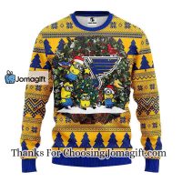 St. Louis Blues Minion Christmas Ugly Sweater 3