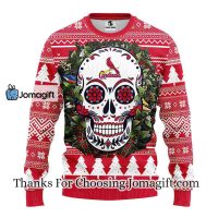St. Louis Cardinals Skull Flower Ugly Christmas Ugly Sweater 3