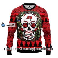 Tampa Bay Buccaneers Skull Flower Ugly Christmas Ugly Sweater 3