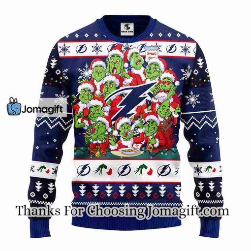 Tampa Bay Lightning 12 Grinch Xmas Day Christmas Ugly Sweater