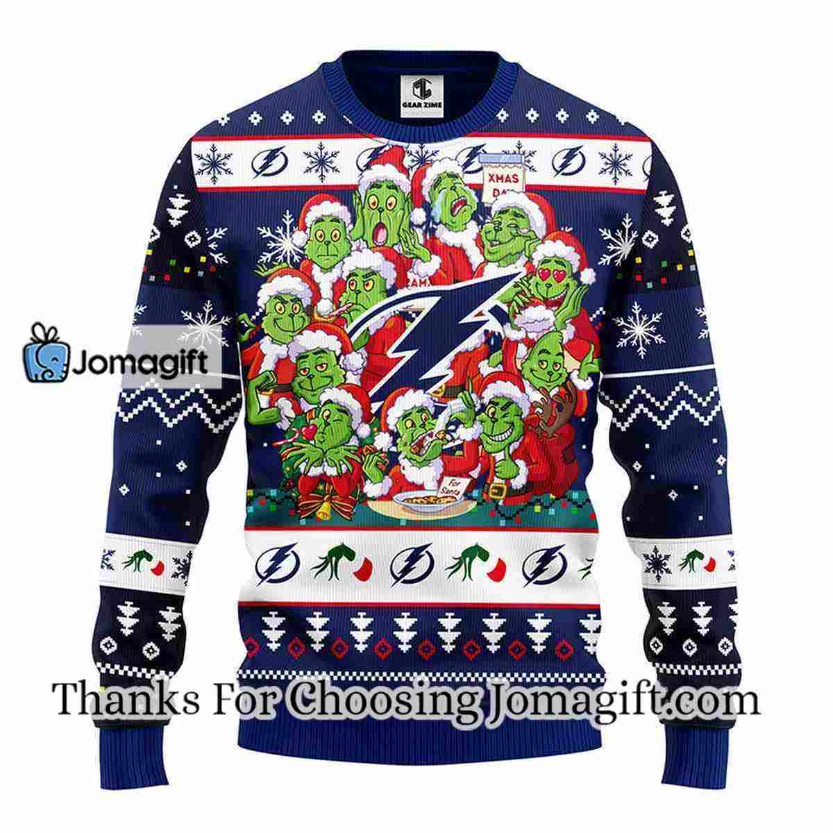 Tampa Bay Lightning 12 Grinch Xmas Day Christmas Ugly Sweater 3