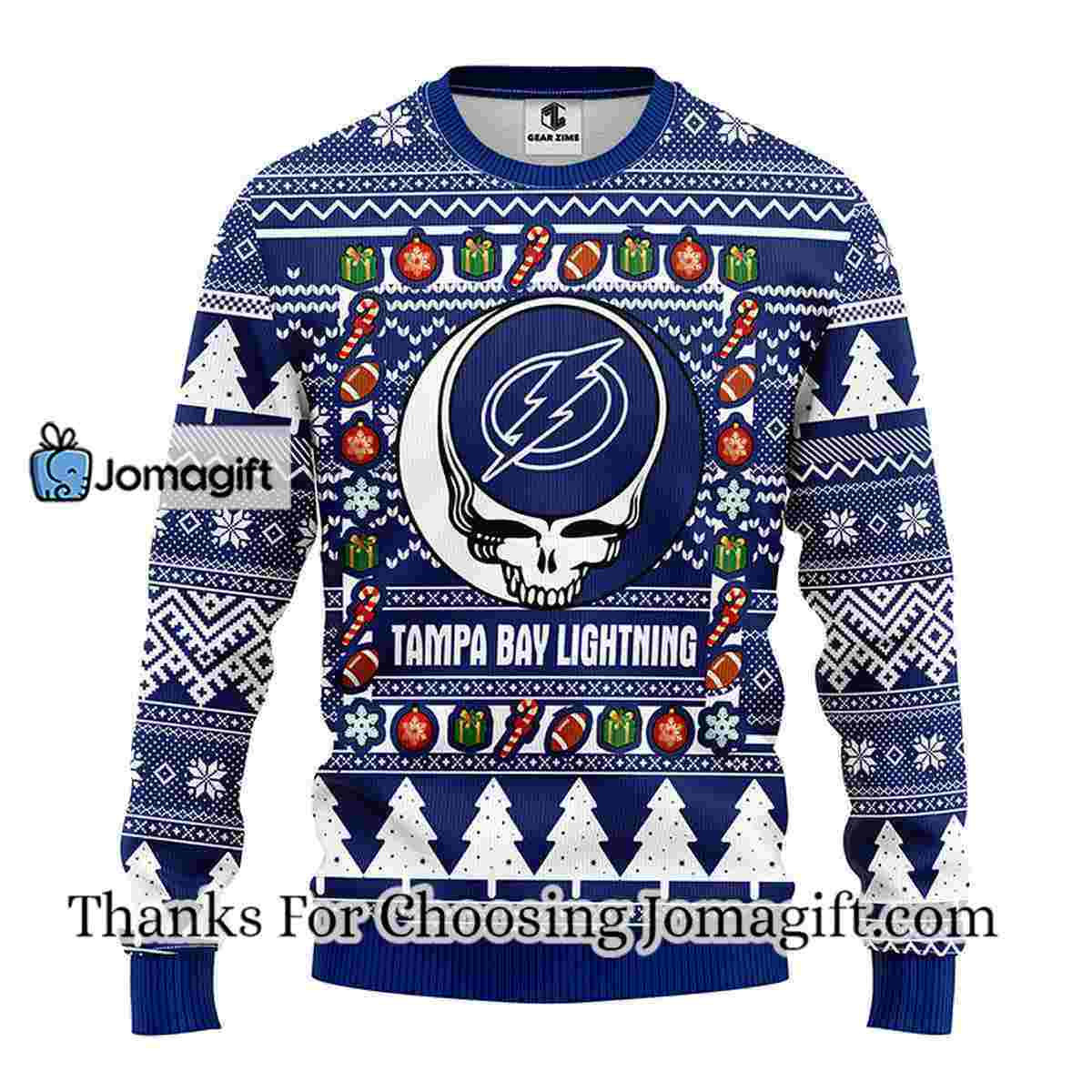 Tampa Bay Lightning Grateful Dead Ugly Christmas Fleece Sweater 3