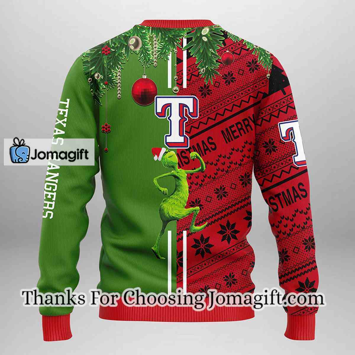 Texas Rangers Grinch Scooby doo Christmas Ugly Sweater 2