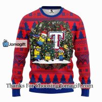 Texas Rangers Minion Christmas Ugly Sweater 3