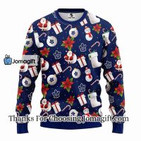 Toronto Maple Leafs Santa Claus Snowman Christmas Ugly Sweater 3