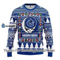 Vancouver Canucks Grateful Dead Ugly Christmas Fleece Sweater 3