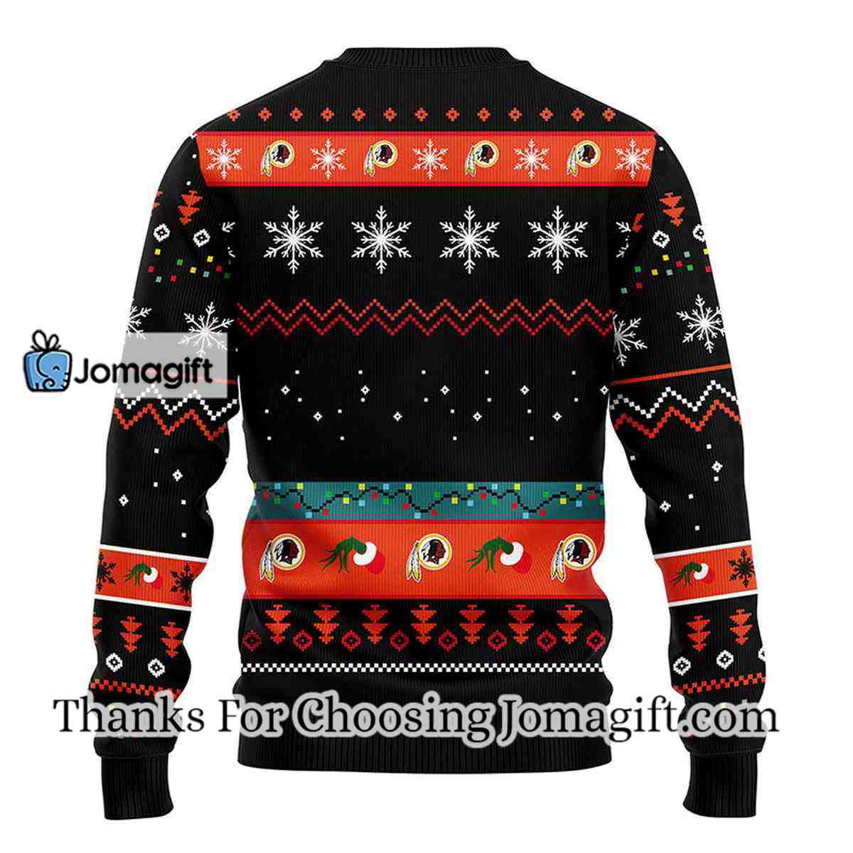 Washington Redskins 12 Grinch Xmas Day Christmas Ugly Sweater 3