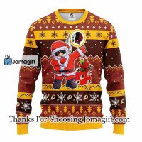 Washington Redskins Dabbing Santa Claus Christmas Ugly Sweater 3