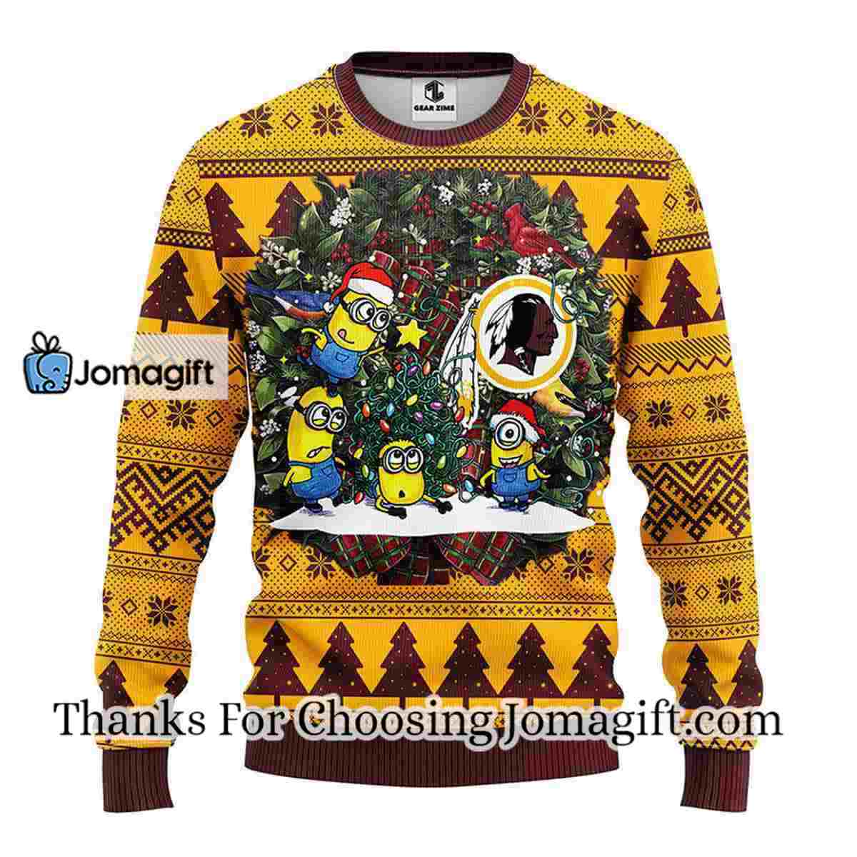 Washington Redskins Minion Christmas Ugly Sweater 3