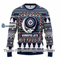 Winnipeg Jets Grateful Dead Ugly Christmas Fleece Sweater 3