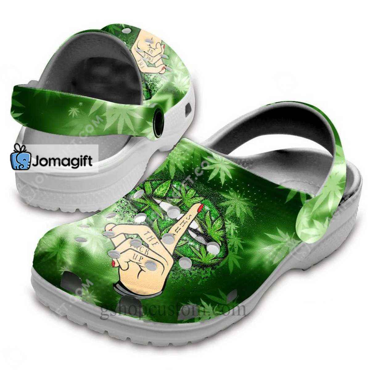 Hush Finger Cannabis Sandals Cool Weed Motif Comfort Slides 1
