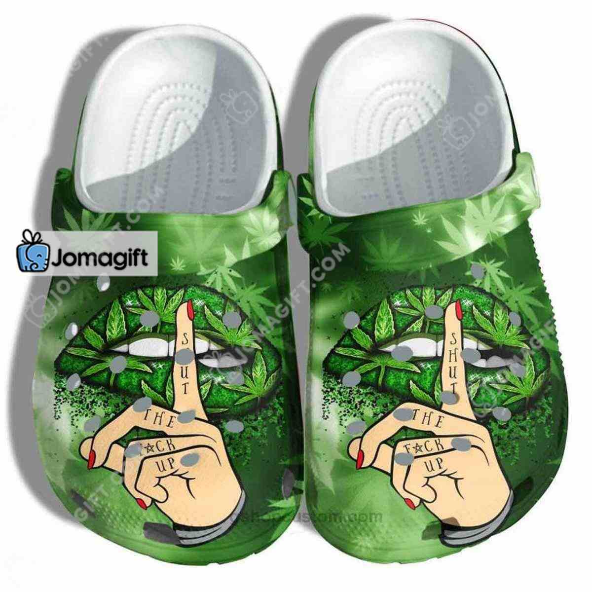 Hush Finger Cannabis Sandals Cool Weed Motif Comfort Slides 3