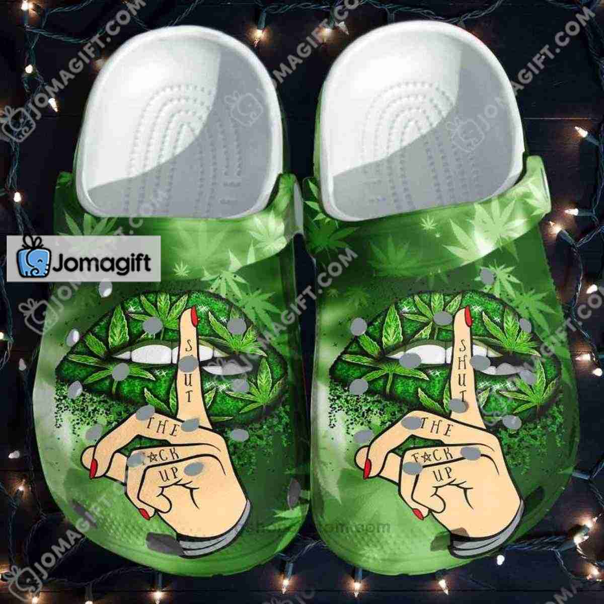 Hush Finger Cannabis Sandals Cool Weed Motif Comfort Slides 4
