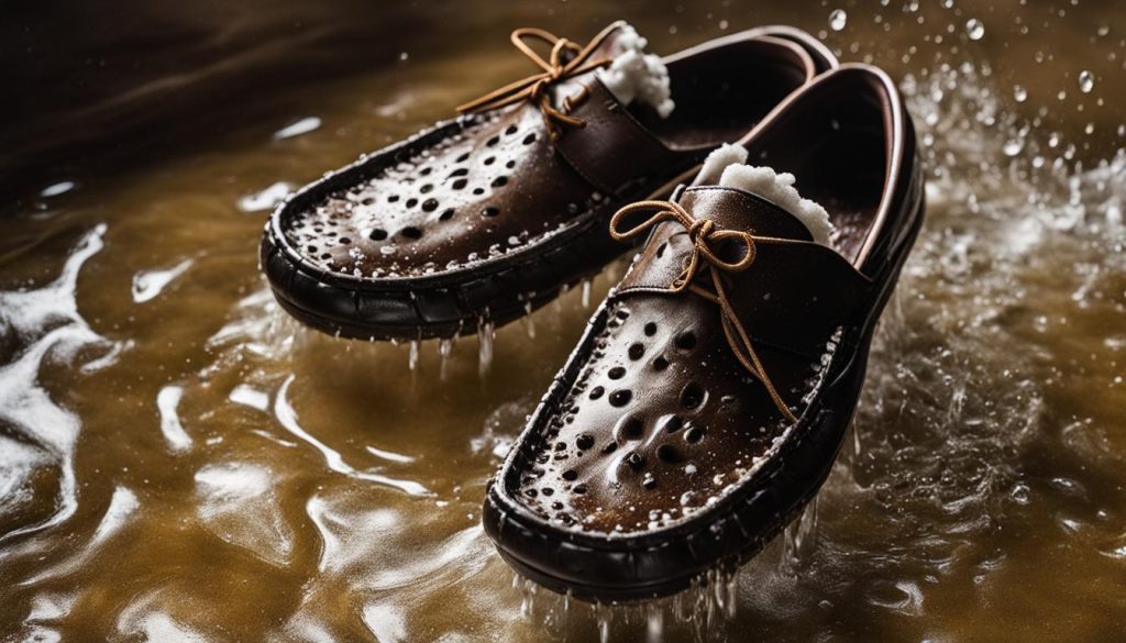 how to clean leather crocs shoes