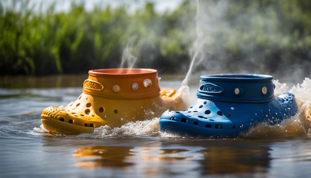 stretching Crocs with boiling water